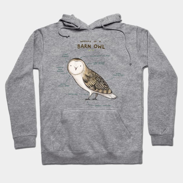 Anatomy of a Barn Owl Hoodie by Sophie Corrigan